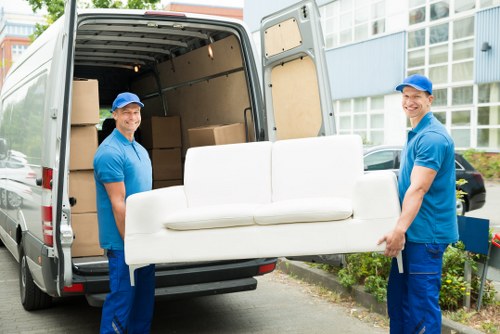 Man with van removal service helping with local furniture moving in Crewshill