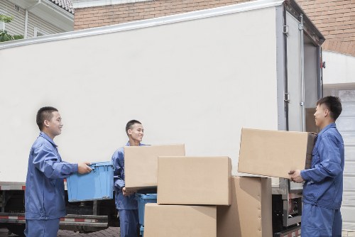 Boxes and furniture prepared for removals in Crewshill